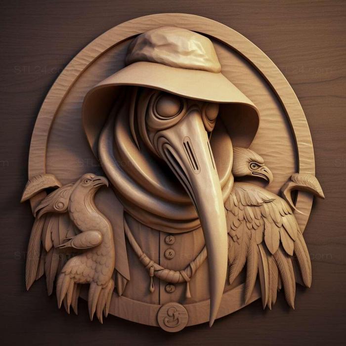 Characters (st plague doctor 2, HERO_1314) 3D models for cnc